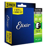 Elixir Electric Nickel Plated Steel Electric Guitar Strings with Optiweb Coating - Super Light (9 11 16 24 32 42) 3-Pack
