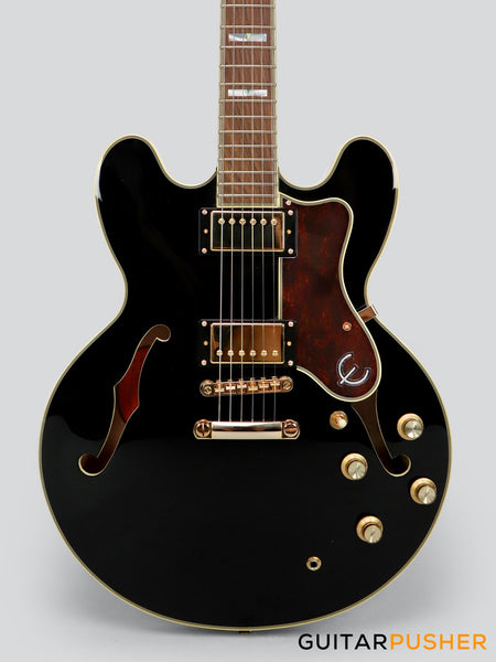 ギター Epiphone SHERATON II Ebony 2014s Epiphone Sheraton ii PRO Semi Hollow Electric Guitar - Ebony