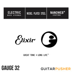 Elixir Electric Bass Nickel Plated Steel Single Bass Guitar String with NANOWEB Coating