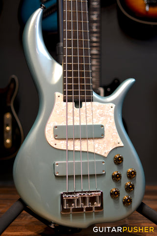 F BASS BN5 5-String Bass (Silver Jade Metallic Gloss) - Ash Body, Macassar Ebony Fingerboard