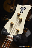 F BASS VF4-PJ P+J Bass (Olympic White) - Ash Body w/ Alder Wings, Pau Ferro Fingerboard, Gold Pearloid Pickguard w/ Aguilar Pickups, Active F Bass Preamp, & Gig Bag (850820)