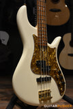 F BASS VF4-PJ P+J Bass (Olympic White) - Ash Body w/ Alder Wings, Pau Ferro Fingerboard, Gold Pearloid Pickguard w/ Aguilar Pickups, Active F Bass Preamp, & Gig Bag (850820)