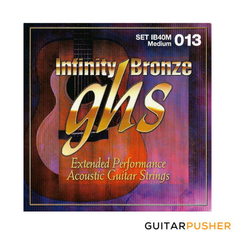 GHS Infinity Bronze Treated Acoustic Guitar Strings Extended Performance Light 13-56 (IB40M)