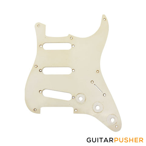 Hosco MRC-ST57W1 SSS Master Relic Collection '57-Style Pickguard for Strat - 8-Hole - Vintage White 1 Ply