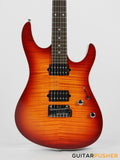 Leeky L-Series L15 HH S Style (Flamed Maple Top/Rosewood Fingerboard) - Fireburst