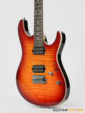 Leeky L-Series L15 HH S Style (Flamed Maple Top/Rosewood Fingerboard) - Fireburst