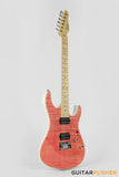 Leeky L-Series L25 HH S Style (Flamed Maple Top/Maple Fingerboard) - Pink