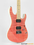 Leeky L-Series L25 HH S Style (Flamed Maple Top/Maple Fingerboard) - Pink