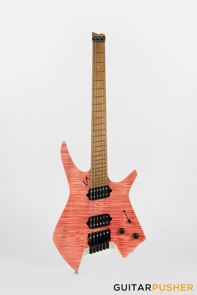 Leeky X-Series X25 Headless Electric Guitar - Pink Burst – GuitarPusher