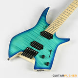 Leeky X-Series X15 Headless Electric Guitar - Blue Burst
