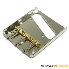 Kluson Hybrid Replacement Bridge For Fender American Standard Tele - Steel w/ Intonated Brass Saddle