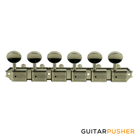 Kluson 6 on a Plate Deluxe Series Oval Metal Button Machine Head
