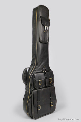 bass black leather backpack Kavaborg KTP-890B Premium Leather Bass Guitar Gig Bag – GuitarPusher