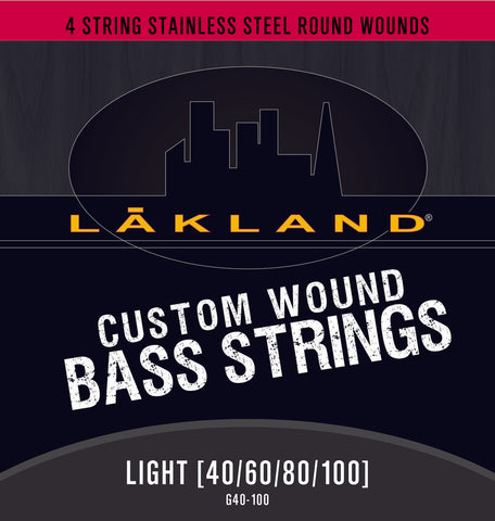 Lakland Custom Wound 4 String Stainless Steel Bass Strings - Light Gauge