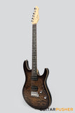 Leeky L-Series L25 S Style Electric Guitar (Flamed Maple Top/Rosewood Fingerboard) - Transblack