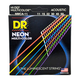 DR Neon Multi-Color Acoustic Guitar Strings - GuitarPusher