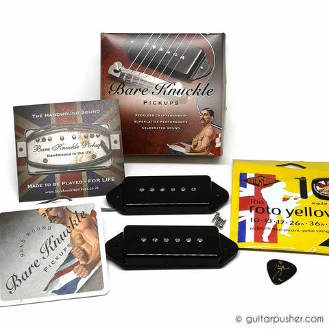 Bareknuckle Nantucket P90 Pickup Set - Black Dogear Covers