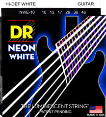 DR Hi-Def NEON White K3 Coated Electric Guitar Strings - GuitarPusher