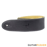 Perri's Leather Italian Leathers 2" Deluxe Soft Italian Garment Leather Guitar Strap w/ Super Soft Suede Backing & White Stitching