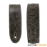 Perri's Leather Italian Leathers 2" Deluxe Soft Italian Garment Leather Guitar Strap w/ Super Soft Suede Backing & White Stitching