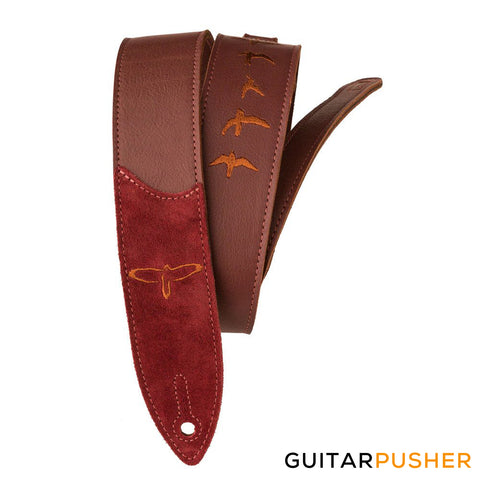 PRS Guitars Premium Leather 2" Strap Embroidered Birds