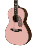 PRS Guitars SE P20E Solid Mahogany Top All-Mahogany Parlor Acoustic-Electric Guitar (Lotus Pink)