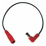 Power All Reverse Polarity Red Cable Angled 5.5inches - GuitarPusher