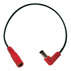 Power All Reverse Polarity Red Cable Angled 5.5inches - GuitarPusher
