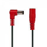 Power All Reverse Polarity Red Cable Angled 5.5inches - GuitarPusher