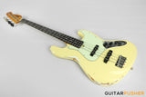 Semitone Custom JB-Style 4-String Bass Alder Body Richlite Fingerboard - White Light Relic