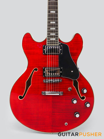 Sire H7 Maple Hollowbody Electric Guitar - See-Through Red