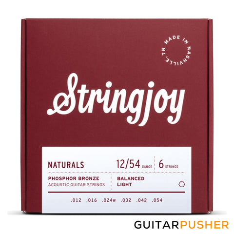 Stringjoy Acoustic Guitar String Set Light - Natural Bronze 12s (12-54)