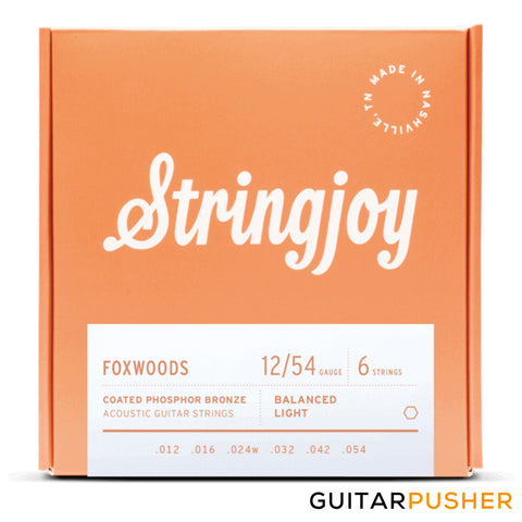 Stringjoy Acoustic Guitar String Set Balanced Light - Foxwoods Coated Phosphor Bronze 12s (12-54)