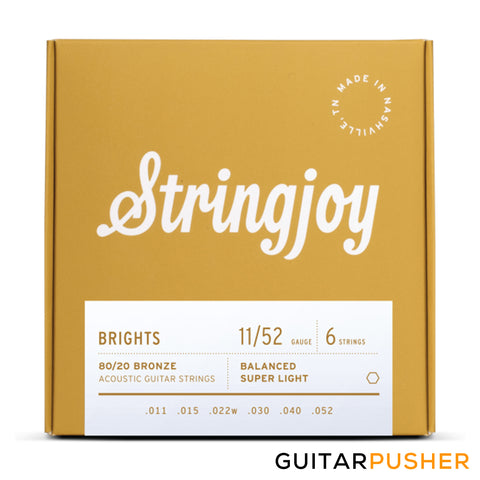Stringjoy Acoustic Guitar String Set Super Light - Bright Brass 11s (11-52)