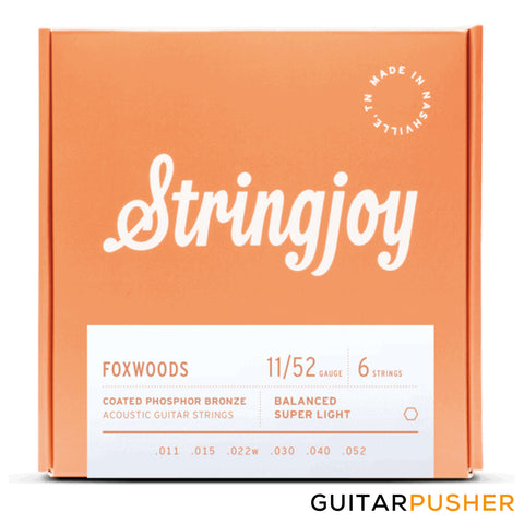 Stringjoy Acoustic Guitar String Set Balanced Super Light - Foxwoods Coated Phosphor Bronze 11s (11-52)