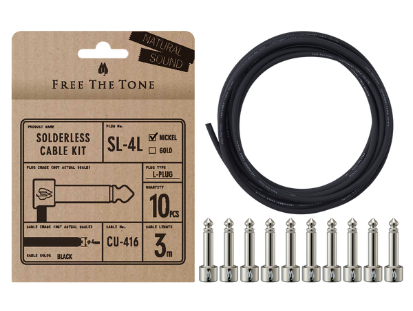 Free The Tone Solderless Patch Cable Kit 10 SL plugs 10ft CU