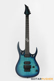 Solar Guitars A1.6FRFOB Flame Ocean Blue Matte Electric Guitar w/ Floyd Rose 1000