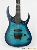 Solar Guitars A1.6FRFOB Flame Ocean Blue Matte Electric Guitar w/ Floyd Rose 1000