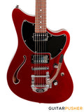 Tagima Brazil Series Jet Blues Deluxe, Semi-Hollow Electric Guitar (Metallic Deep Orange) Rosewood Fingerboard/Black Pickguard