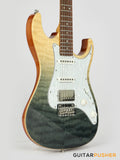 Tagima Stella DW HSS S Style Electric Guitar (Transparent Black Fade) Rosewood Fingerboard/White Pickguard