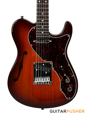Tagima Brazil Series T-920 Semi-Hollow T-Style Electric Guitar (Honeyburst) Rosewood Fingerboard/Tortoise Pickguard