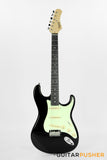 Tagima New T-635 Classic Series S Style Electric Guitar - Black (Rosewood Fingerboard/Mint Green Pickguard)