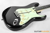 Tagima New T-635 Classic Series S Style Electric Guitar - Black (Rosewood Fingerboard/Mint Green Pickguard)