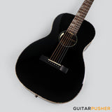 Tyma TP-18E Solid Top 00 Parlor Acoustic Guitar - Black