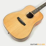 Tyma TD-10E Solid Sitka Spruce Top African Peach Core Dreadnought Acoustic-Electric Guitar with T-200 preamp