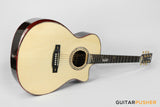 Tyma V-40E All-Solid Wood European Spruce Top Indian Rosewood Grand Auditorium Acoustic-Electric Guitar with T-200 preamp