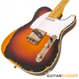 Vintage V59 Icon T-Style Electric Guitar - Distressed Sunburst