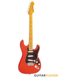Vintage V6M Reissue S-Style Electric Guitar - Firenza Red