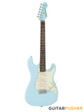 Vintage V6P Reissue P90 S-Style Electric Guitar - Laguna Blue
