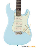 Vintage V6P Reissue P90 S-Style Electric Guitar - Laguna Blue